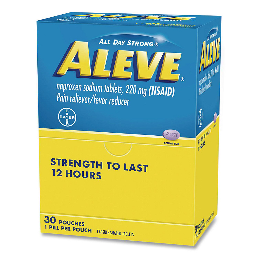 Aleve Pain Reliever Tablets Refill Packs, 1 Tablet/Packet, 30/Box (64028)