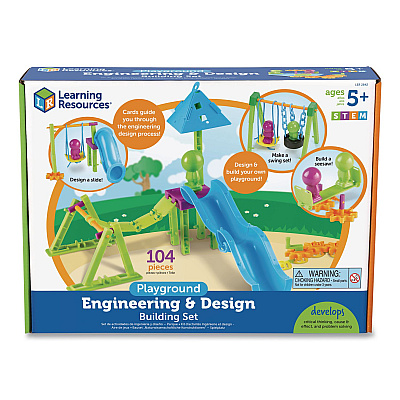 Learning Resources Playground Engineering and Design Building Set, Grades Pre-K to 1, 104 Pieces (LER2842)