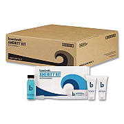 Boardwalk Amenities Kit, Mouth Rinse, Toothbrush, Toothpaste, Body Wash, Shampoo, Green Tea Lemongrass, 12 Kits/Carton (AMENKIT)