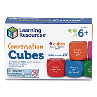 Learning Resources Conversation Cubes, Ages 6 and Up, Assorted Colors, 6 Pieces (LER7300)