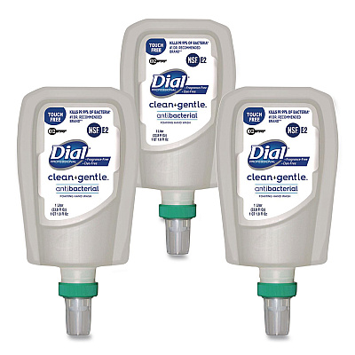 Dial Professional Clean+Gentle Antibacterial Foaming Hand Wash Refill for FIT 16638/16642 Touch-Free Dispensers, Fragrance-Free, 1 L, 3/Carton (32138)