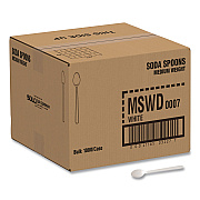 Solo Specialty Cutlery, Soda Spoon, Plastic, White, 1,000/Carton (MSWD0007)