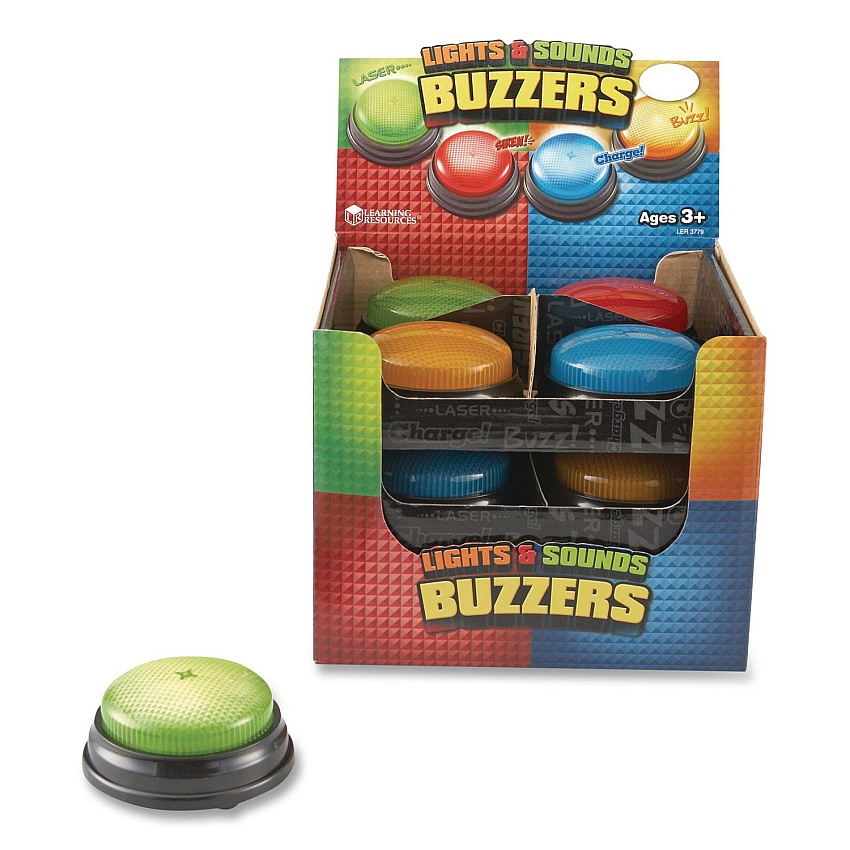 Learning Resources Lights and Sounds Buzzers, Ages 3 and Up, 12 Buzzers (LER3779)