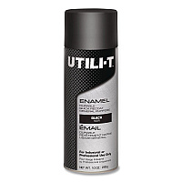 Rust-Oleum UTILI-T Spray Paint, Gloss Black, 10 oz Aerosol Can, 6/Carton (387390)