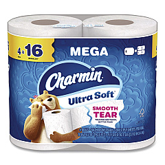 Charmin Ultra Soft Bathroom Tissue, Septic Safe, 2-Ply, White, 208 Sheets/Roll, 4 Rolls/Pack (19261PK)