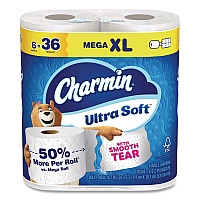 Charmin Ultra Soft Bathroom Tissue, Septic Safe, 2-Ply, White, 312 Sheets/Roll, 18 Rolls/Carton (19369)