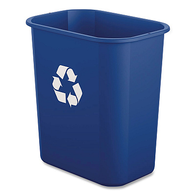 Boardwalk Deskside Recycling Bin, 3 gal, Polypropylene, Blue (12QTRECYCLEB)