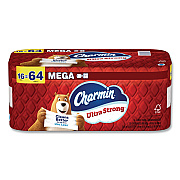 Charmin Ultra Strong Bathroom Tissue, Mega Roll, Septic Safe, 2-Ply, White, 220 Sheets/Roll, 16 Rolls/Pack (13215)