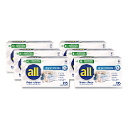 All Free Clear Dryer Sheets, Fragrance Free, 195 Sheets/Packs, 6 Packs/Carton (47362)