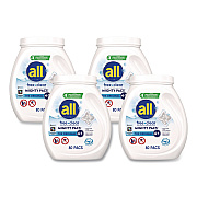 All MIGHTY PACS Free Clear Laundry Detergent, 80 Pods/Tub, 4 Tubs/Carton (47508)