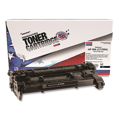 AbilityOne 7510017261335 Remanufactured CF258A (58A) Toner, 3,000 Page-Yield, Black