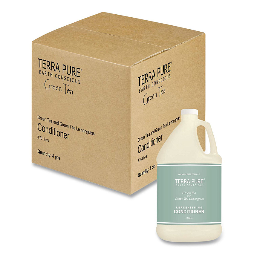 Diversified Hospitality Solutions Terra Pure Conditioner Gallon, Green Tea Lemongrass, 1 gal Bottle, 4/Carton (002256)