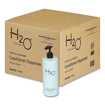 Diversified Hospitality Solutions H2O Therapy Conditioner Air Pump, White Tea and Lemongrass, 16.23 oz Bottle, 12/Carton (259812)
