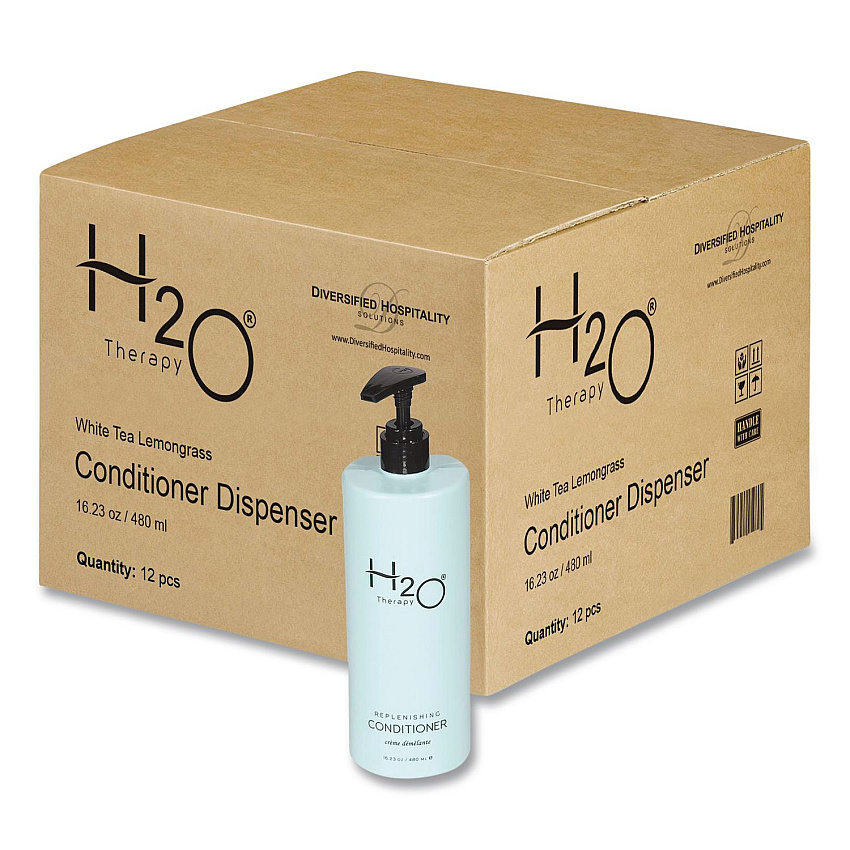 Diversified Hospitality Solutions H2O Therapy Conditioner Air Pump, White Tea and Lemongrass, 16.23 oz Bottle, 12/Carton (259812)