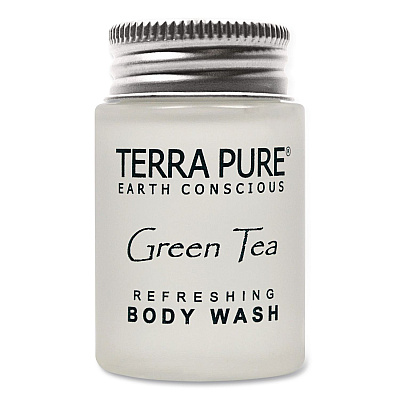 Diversified Hospitality Solutions Terra Pure Body Wash Jam Jar, Green Tea Lemongrass, 1 oz Jar, 300/Carton (007491)