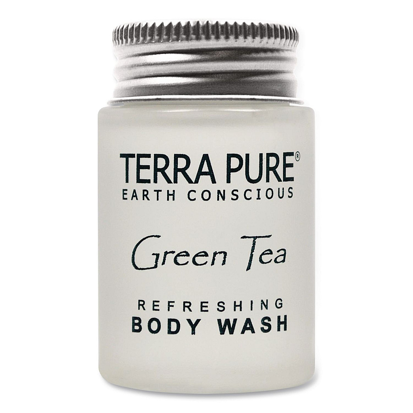 Diversified Hospitality Solutions Terra Pure Body Wash Jam Jar, Green Tea Lemongrass, 1 oz Jar, 300/Carton (007491)