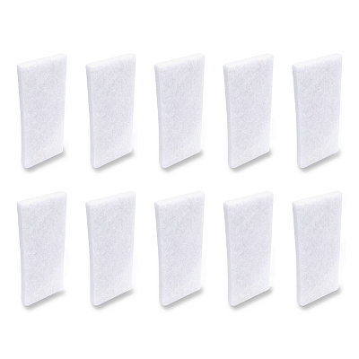 Boardwalk Fine Grade Utility Pad, 4.62 x 10, White, 10/Carton (401B)