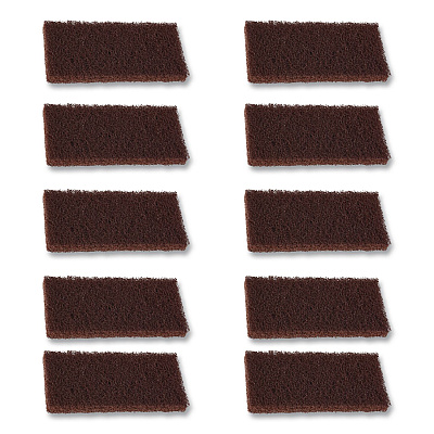 Boardwalk Heavy-Duty Utility Pad, 4.62 x 10, Brown, 10/Carton (403B)