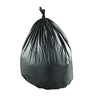 Inteplast Group Low-Density Commercial Can Liners, 33 gal, 0.9 mil, 33" x 39", Black, Interleaved Roll, 25 Bags/Roll, 6 Rolls/Carton (SL3339XPKC)
