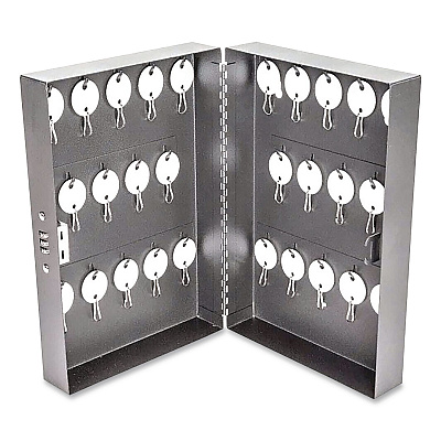CONTROLTEK Combination Lockable Key Cabinet, 28-Key, 7.75 w x 3.25 d x 11.5 h, Metal, Gray (500150)