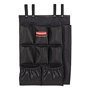 Rubbermaid Commercial Fabric 9-Pocket Cart Organizer, 19.8 x 1.5 x 27.5, Black, 6/Carton (2202582)