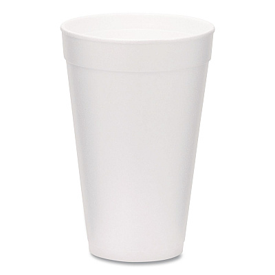 WinCup Foam Drink Cups, 16 oz, White, 500/Carton (221974)