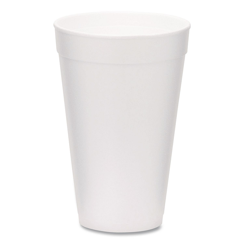WinCup Foam Drink Cups, 16 oz, White, 500/Carton (221974)