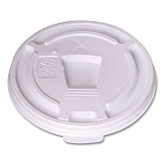 WinCup Plastic Lids for Foam Cups and Bowls, Drink-Thru, Fits 10 oz Hot Cups, White, 1,000/Carton (222064)