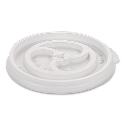 WinCup Plastic Lids for Foam Cups and Bowls, Slotted, Fits 8 oz to 10 oz Hot Cup, White, 1,000/Carton (222078)