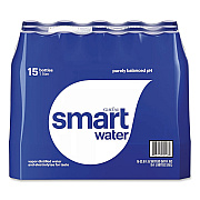 smartwater Vapor-Distilled Water, Unflavored, 33.8 oz Bottle, 15/Carton (22002684)