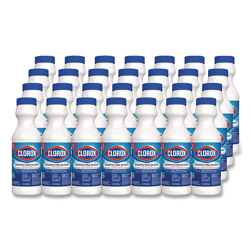 Clorox Concentrated Regular Disinfecting Bleach, 11 oz Bottle, 28/Carton (32436CT)