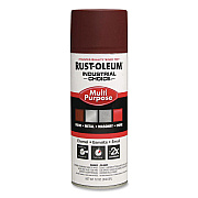 Rust-Oleum Industrial Choice 1600 System Multi-Purpose Enamel Spray Paint, Flat Red, 12 oz Aerosol Can, 6/Carton (1667830)