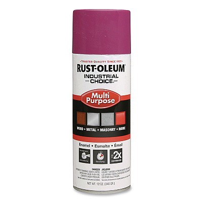 Rust-Oleum Industrial Choice 1600 System Multi-Purpose Enamel Spray Paint, Gloss Purple, 12 oz Aerosol Can, 6/Carton (1670830)