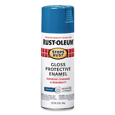 Rust-Oleum Stops Rust Spray Paint, Gloss Blue, 12 oz Aerosol Can, 6/Carton (7727830)