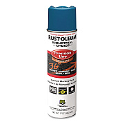 Rust-Oleum Industrial Choice M1600 System Solvent-Based Precision Line Marking Paint, Flat Blue, 17 oz Aerosol Can, 12/Carton (203022V)