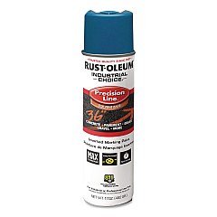 Rust-Oleum Industrial Choice M1600 System Solvent-Based Precision Line Marking Paint, Flat Blue, 17 oz Aerosol Can, 12/Carton (203022V)