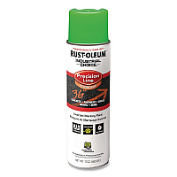Rust-Oleum Industrial Choice M1600 System Solvent-Based Precision Line Marking Paint, Flat Fluorescent Green, 17 oz Aerosol Can, 12/CT (203023V)
