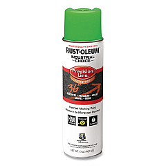 Rust-Oleum Industrial Choice M1600 System Solvent-Based Precision Line Marking Paint, Flat Fluorescent Green, 17 oz Aerosol Can, 12/CT (203023V)