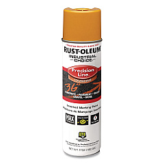 Rust-Oleum Industrial Choice M1600 System Solvent-Based Precision Line Marking Paint, Flat Yellow, 17 oz Aerosol Can, 12/Carton (203024V)