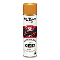 Rust-Oleum Industrial Choice M1800 System Water-Based Precision Line Marking Paint, Gloss Yellow, 17 oz Aerosol Can, 12/Carton (203033)