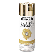 Rust-Oleum Metallic Spray Paint, Metallic Gold, 11 oz Aerosol Can, 6/Carton (340647)
