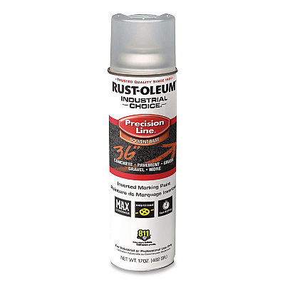 Rust-Oleum Industrial Choice M1600 System Solvent-Based Precision Line Marking Paint, Flat Clear, 17 oz Aerosol Can, 12/Carton (1601838V)