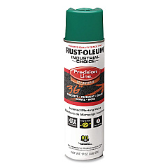 Rust-Oleum Industrial Choice M1600 System Solvent-Based Precision Line Marking Paint, Flat Green, 17 oz Aerosol Can, 12/Carton (1634838V)