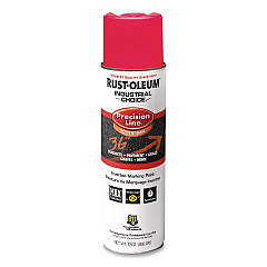 Rust-Oleum Industrial Choice M1600 System Solvent-Based Precision Line Marking Paint, Flat Fluorescent Pink, 17 oz Aerosol Can,12/Carton (1661838V)