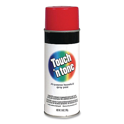Rust-Oleum Touch'n Tone Spray Paint, Gloss Red, 10 oz Aerosol Can, 6/Carton (55270830)