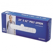 AmerCareRoyal Poly Apron, 24 x 42, One Size Fits All, White, 100/Pack, 10 Packs/Carton (DA2442)