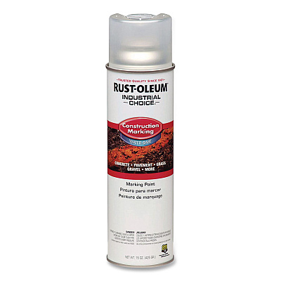 Rust-Oleum Industrial Choice M1400 System Water-Based Construction Marking Paint, Gloss Clear, 17 oz Aerosol Can, 12/Carton (264693)