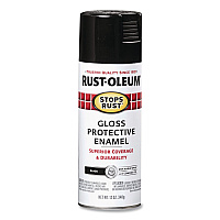 Rust-Oleum Stops Rust Spray Paint, Gloss Black, 12 oz Aerosol Can, 6/Carton (7779830)