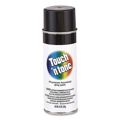 Rust-Oleum Touch'n Tone Spray Paint, Gloss Black, 10 oz Aerosol Can, 6/Carton (55276830)