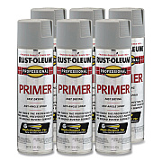 Rust-Oleum Professional Spray Paint, Flat Gray, 15 oz Aerosol Can, 6/Carton (7582838CT)